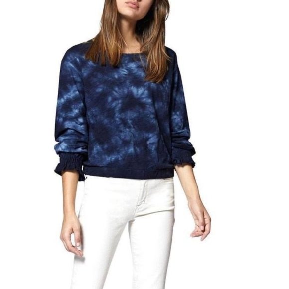 Like New Sanctuary Blue Life Tie-Dye Pullover, Ruffle Cuffs, Size Medium - Picture 2 of 8